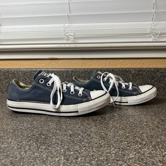 Converse All Star Low Top Women 9 Blue Classic Canvas Sneaker Lace Up Skate Shoe - Picture 4 of 11